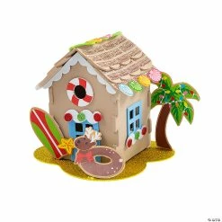 Cheap Summer Crafts Store 29 Budget 🛒 3D Beach Island Gingerbread House Craft Kit - Makes 12 ⌛