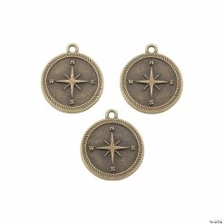Cheap Summer Crafts Store 25 Flash Sale 😍 Antique Goldtone Compass Charms - 12 Pc. ⭐
