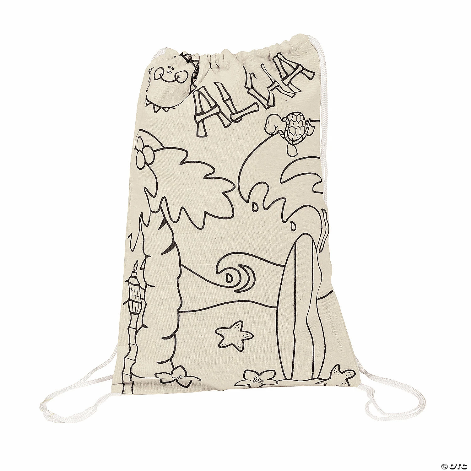 Cheap β Color Your Own Medium Tropical Canvas Drawstring Bags - 12 Pc. 𧨠4 Cheap β Color Your Own Medium Tropical Canvas Drawstring Bags - 12 Pc. 𧨠- Image 2