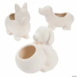 New π DIY Ceramic Puppy Planters - 6 Pc. π