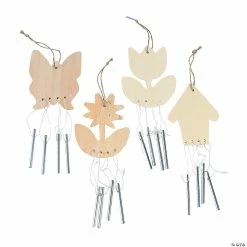 Hot Sale ⭐ DIY Unfinished Wood Spring Wind Chimes - 12 Pc. ⭐
