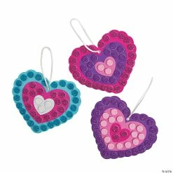 Outlet 😍 Glitter Mosaic Heart Ornament Craft Kit - Makes 12 🔔