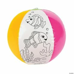 Cheap ✨ Inflatable 12" Color Your Own Fish Large Beach Balls - 12 Pc. ⌛ -Cheap Summer Crafts Store inflatable 12 color your own fish large beach balls 12 pc 48 6416 a01