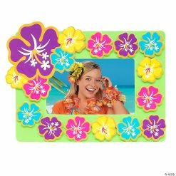 Cheap Summer Crafts Store 32 Top 10 ⭐ Luau Hibiscus Picture Frame Magnet Craft Kit – Makes 12 🤩