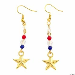 Wholesale β€οΈ Patriotic Gold Star Earrings Craft Kit - Makes 6 π