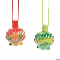 Deals 🛒 Sea Shell Sand Art Bottle Necklaces - 12 Pc. 👍