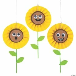 Wholesale π Sunflower Hanging Paper Fan Craft Kit - Makes 12 β€οΈ